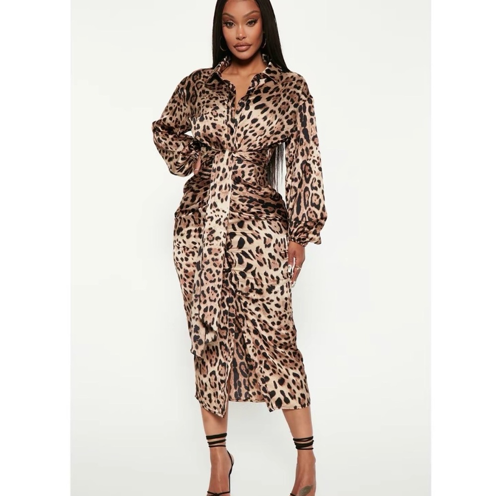 Fashion Nova Wild Print Midi Dress
